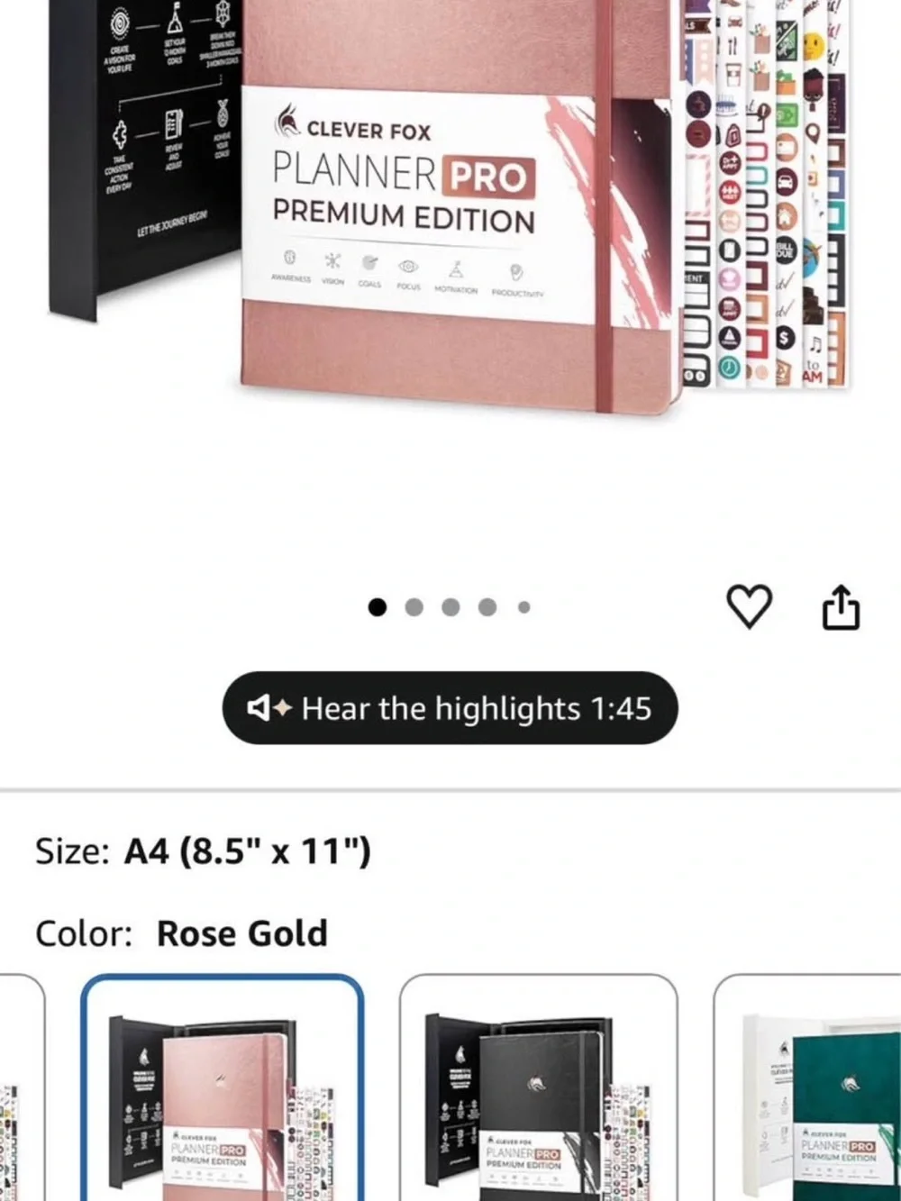 Rose Gold Planner Pro Premium Edition - Dated Jan 2026–Jan 2027